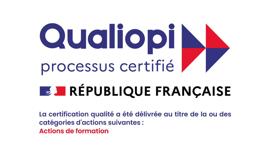 Logo de la certification Qualiopi, processus certifié, actions de formation